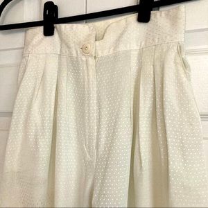 VINTAGE Studio C high-waisted white silk pants